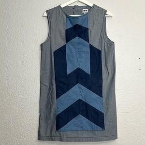 Asos Denim Chambray Patch Pocket Sleeveless‎ Mini Dress Womens Size 6